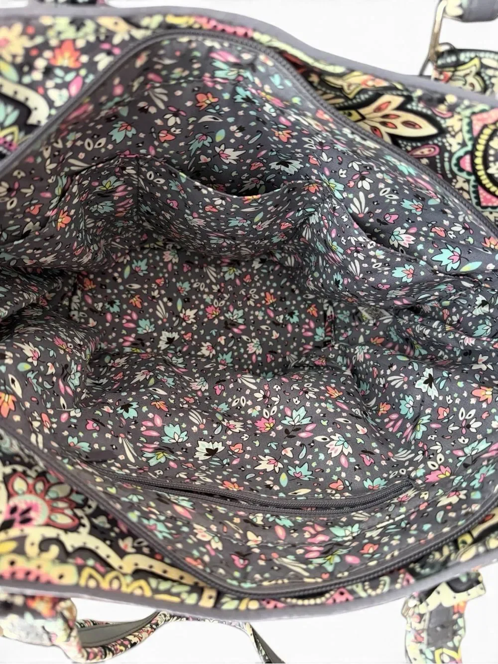 Vera Bradley Black Paisley Quilted Tote “Bonbon Paisley”
